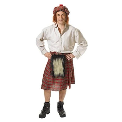 Image of Bristol Novelty AC969 Scot Kilt And Hat Costume set For Men Multicolor, One Size