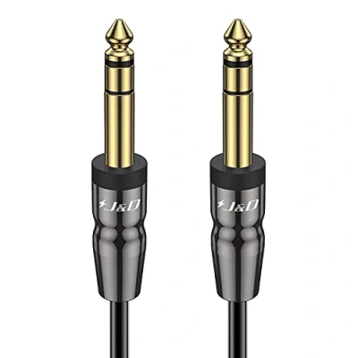 Image of J&amp;D 1/4 inch TRS Instrument Cable, Gold Plated Copper Shell 6.35mm Male to Stereo 1.8 Meter