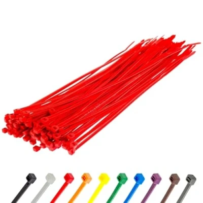 Image of Gocableties Red Cable Ties, 300mm x 4.8mm, Pack of 100, 12&quot; Premium Nylon Zip Multi Purpose Plastic Tie Wraps, Secure Self Locking Mechanism, for Home, Garden, Office and DIY