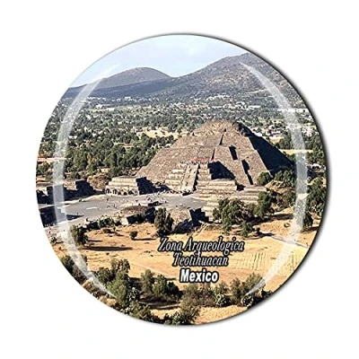 Image of Zona Arqueologica Teotihuacan San Juan Mexico Fridge Magnet Crystal Tourist Souvenir Gift Collection Refrigerator Magnetic Sticker