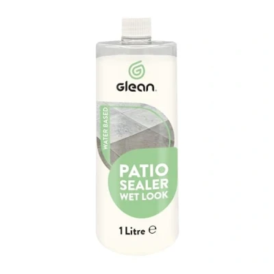Image of GLEAN Patio Sealer Wet Look Colour Enhancing Natural Finish Water Based Impregnating &amp; Artificial Stone, Quarry, Brick, Concrete and Paving Interior Exterior Use 1 Litre