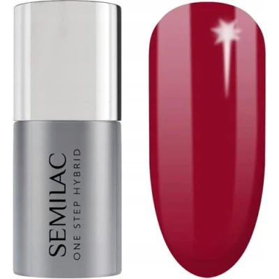 Image of Semilac One Step Gel Polish Bottle Long Lasting and Easy to Apply Perfect for Home Professional Manicure Pedicure 575 Dark Red, 5ml
