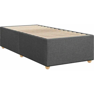 Image of Bed Frame without Mattress Dark Grey Single Fabric vidaXL