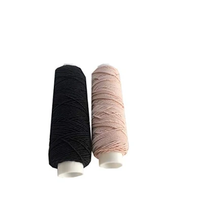 Image of Shirring Shearing Elastic Thread, 20 Meter Each Colour Per Spool, Pack of 2 X 20m Spools, Sewing, Haberdashery, Craft, Smocking, Gathering, (Black &amp; Peach), 30 Colours Available