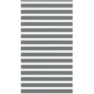 Image of vidaXL Zebra Blind Dark Grey 135x200 cm Fabric Width 130.9 Polyester