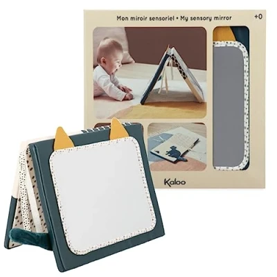Image of Kaloo Stimuli My Double Sided Sensory Mirror Baby’s Toy 4 Different Sides Develops Eyesight and Kinaesthesia 0 Months +, K227001