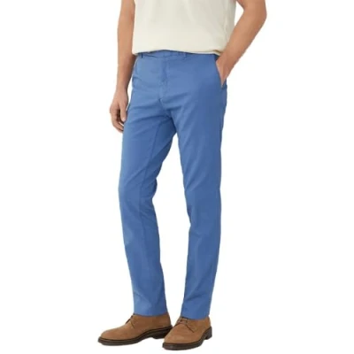Image of Hackett London Men&#039;s GMD Texture Chino Trouser, Blue (Avio), 32W/32L