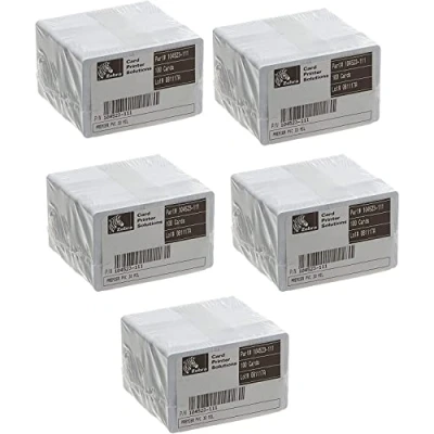 Image of Premier Quality PVC Plastic ID Cards for Zebra and Other Card Printer, 30 mil, 076mm, 104523 111T, Blank White, (500 Cards)