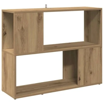 Image of vidaXL book cabinet/room divider artisan oak 80x24x63cm modern bookshelf for living room, bedroom, office engineered wood, ample storage space