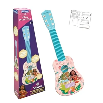 Image of Lexibook K200VN Disney Moana/Vaiana/Oceania, First Guitar for Children, 6 Nylon Strings, 53 cm / 21&#039;&#039;, Guide Included, Pink/Blue