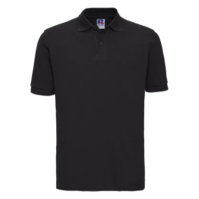 Image of Russell Athletic Mens Classic Cotton Pique Polo Shirt (Black) Size Small