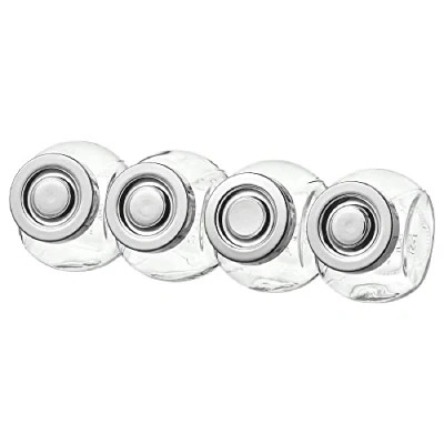 Image of I K E A 4 Pack RAJTAN Small Spice Jar Food Jars Containers Glass Aluminium Dishwasher Safe 15 cl Durable