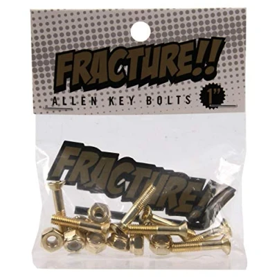 Image of Fracture 1&quot; Skateboard Skate Hardware Allen Bolts Gold