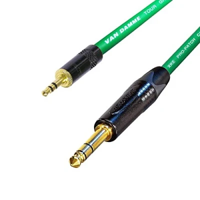Image of Stereo Mini Jack to Lead. 3.5mm 6mm Cable. Ipod Amplifier (5m, Green)