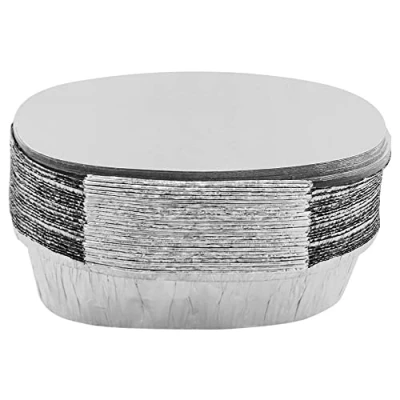 Image of (Pack of 20) Clear Plastic Containers/Aluminium Foil Food Containers with Lids Microwave Safe Meal Prep Takeaway Lunch Boxes Home Party Catering Kitchen Tubs Stackable (600 ML, aluminum)
