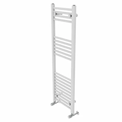 Image of Warmehaus Contemporary Straight Bathroom Ladder Radiator Heated Towel Rail 1200 x 400mm Warmer Central Heating White