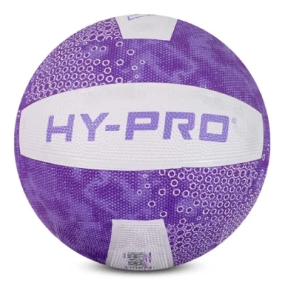 Image of Hy Pro Nova Netball Size 5, Durable Rubber composition, Purple and White, Training, Practice, Match, Indoor Outdoor