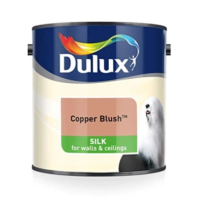 Image of Dulux Silk Emulsion Paint For Walls And Ceilings Copper Blush 2.5 Litres (Pack of 1)