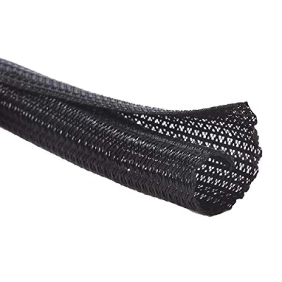 Image of Alex Tech 25ft 1 inch Cord Protector Wire Loom Tubing Cable Sleeve Split Sleeving For USB Power Audio Video Protect Cat From Chewing Cords Black
