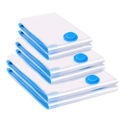 Image of BoxLegend Vacuum Storage Bags 6pcs Space Saving 2 Large 100x80cm + Medium 80x60cm Small 60x40cm Double Zip Seal &amp; Leak Valve Reusable for Clothes Pillow Comforters Bedding