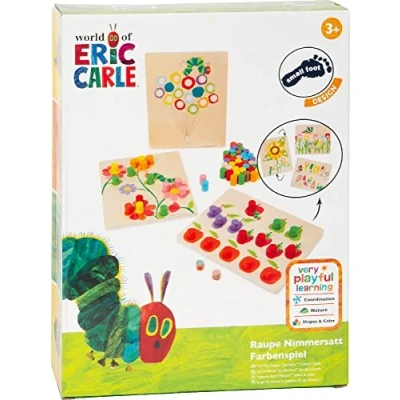 Image of Small Foot Colour Play Very Hungry Caterpillar Wooden Educational Toy for Sorting and Learning Colours, from 4 Years, 11431