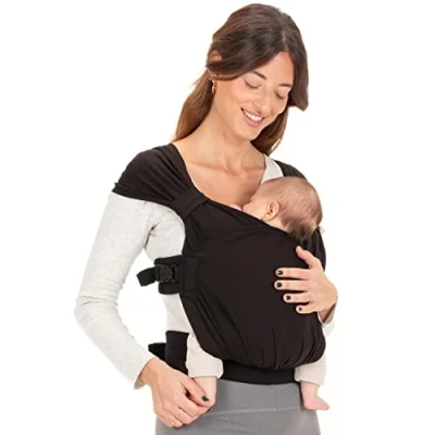 Image of Baby Wrap Carrier Slings, Easy to Wear Adjustable Soft Infant Hybrid for Boy or Girls, Carriers Newborn up 35 lbs, Boba Bliss (Black Bliss)