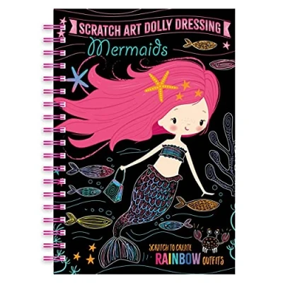 Image of Bookoli Scratch Art Dolly Dressing Mermaids Mermaid to Create Rainbow Outfits Arts and Crafts for Kids