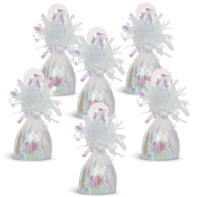 Image of Iridescent Foil Balloon Weight (5cm x 13cm) 1 Count Stylish &amp; Durable Accessory for Party Decorations Events