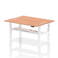 Image of Air B2B 1600x600mm Height Adjustable 2P Bench Desk CP Beech/White