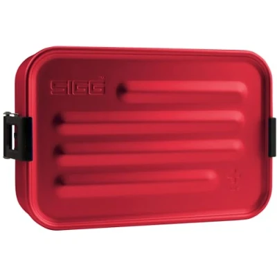 Image of SIGG Aluminium Lunchbox Plus S Red With Food Separator Award Winning Dishwasher &amp; Microwave Safe Leakproof Featherweight BPA Free Small