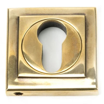 Image of From The Anvil Aged Brass Round Euro Escutcheon (Square)