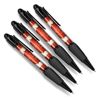 Image of Destination Vinyl Ltd 4 x Matching Ballpoint Pens Canada Flag Canadian Travel #3165