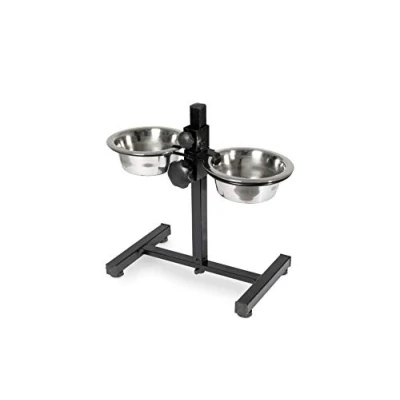 Image of Karlie 521339 Stainless steel bowl holder, Ø 13 cm diameter, 2 x 380 ml