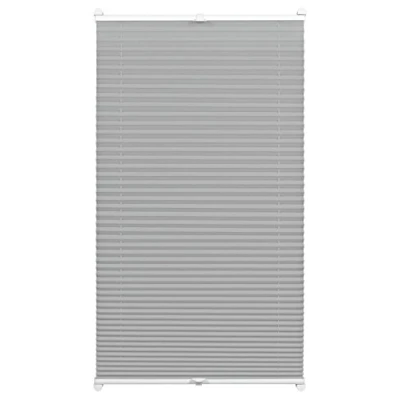 Image of GARDINIA Pleated Blood for Clamping, Opaque folding blind, All assembly parts included, EASYFIX Blind Cara with 2 operating rails, Grey, 80 x 130 cm (WxH)