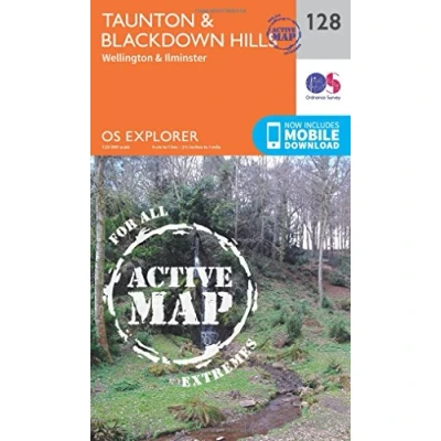 Image of Explorer Active 128 Taunton &amp; Blackdown Hills Map With Digital Version
