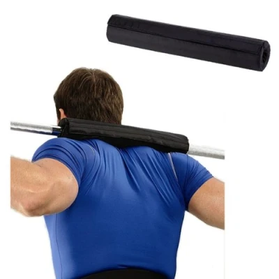 Image of enjoydeal Barbell Pad Supports Squat Bar Weight Lifting Pull Up Gripper for Neck Shoulder Protective Black