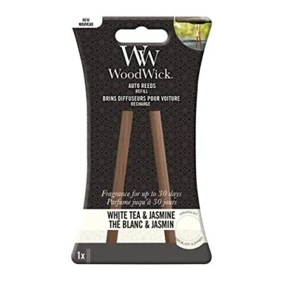 Image of WoodWick Auto Reeds Refills Car Air Freshener White Tea and Jasmine Up to 30 Days of Fragrance 2 Count