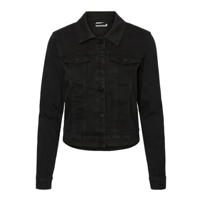 Image of NOISY MAY Women&#039;s Nmdebra L/s Wash Denim Jacket Noos, Black (Black Black), 10 (Size: Small)