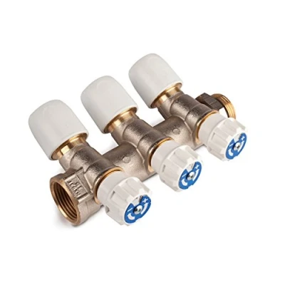 Image of Hep2O 15mm x 3/4 Inch Brass 3 Port Manifold