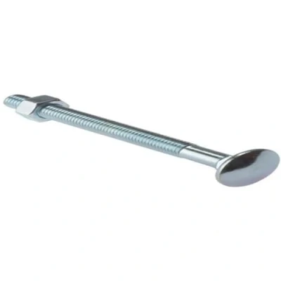 Image of Merriway BH04832 (10 Pcs) Carriage Bolts with Nuts, M8 x 100 mm (5/16 Inch 4 Inch), Zinc Plated Pack of 10 Pieces