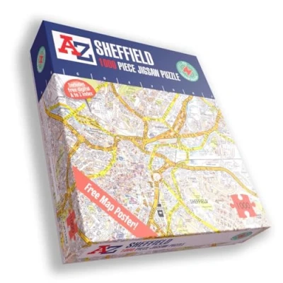 Image of A to Z Map of Sheffield jigsaw Puzzle For Adults 1000 Piece Gift Puzzles,