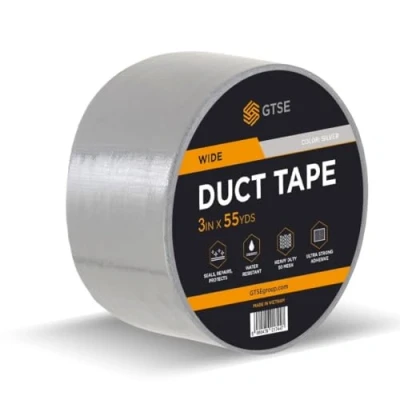 Image of GTSE Wide Silver Duct Tape, 75mm x 50m, 3 Waterproof Strong Adhesive Gaffer Tape for Patching, Sealing, Securing Cables and Labelling, Heavy Duty One Roll