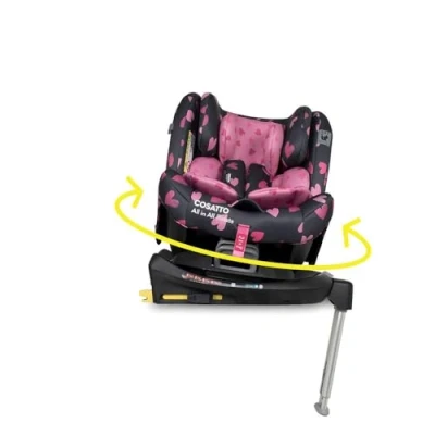 Image of Cosatto All in Rotate 360 Swivel Spin Car Seat Group 0+123, 0 36 kg, 12years, ISOFIX, ERF, Anti Escape (Charcoal Lighthearted)