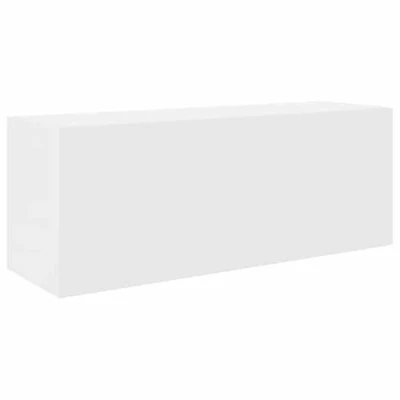 Image of vidaXL bathroom wall cabinet white engineered wood 80x25x30 cm modern storage unit for bathroom/bedroom