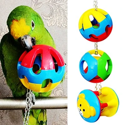 Image of Keersi 3pcs Balls Set with Bells Bird Chew Toy for Pet Parrot Budgie Parakeet Cockatiel Conure Lovebird Finch Canary Cockatoo African Grey Macaw Eclectus Amazon Cage