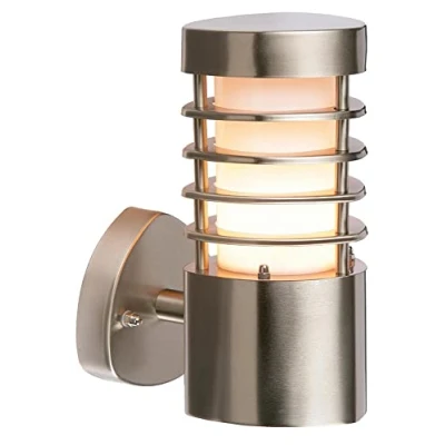 Image of Saxby Bliss 9.2W Brushed Stainless Steel Outdoor Garden IP44 LED Wall Light