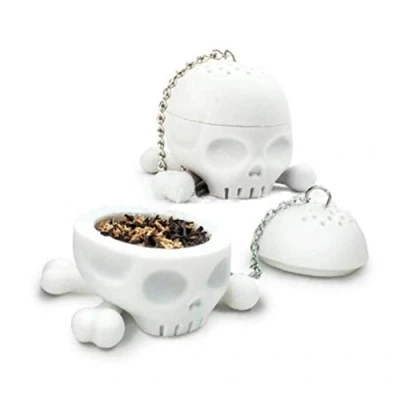 Image of Silicone T Bones Tea Skull Infuser Loose Leaf Leaves Strainer