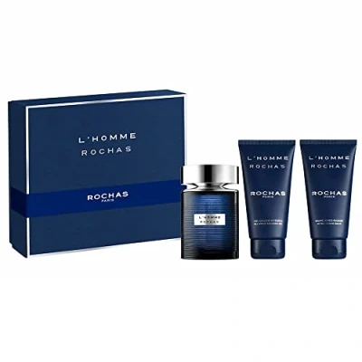 Image of Rochas L&#039;Homme 3 Piece Giftset: Eau De Toilette 100ml Shower Gel Aftershave Balm