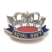 Image of Royal Navy MOD approved Military Crown Small Enamel lapel pin badge