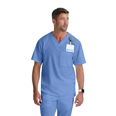 Image of BARCO Grey&#039;s Anatomy Men&#039;s Evan Scrub Top, Ciel Blue, XXL Big